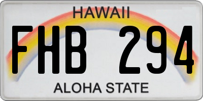 HI license plate FHB294