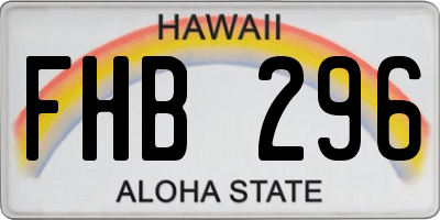 HI license plate FHB296