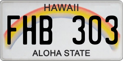 HI license plate FHB303