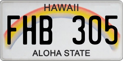 HI license plate FHB305