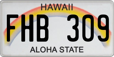 HI license plate FHB309