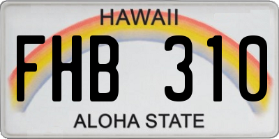 HI license plate FHB310