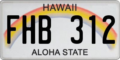 HI license plate FHB312