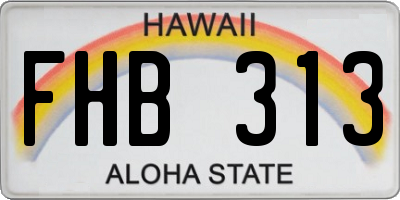 HI license plate FHB313