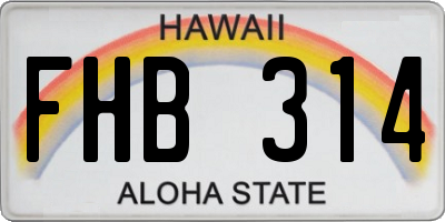 HI license plate FHB314