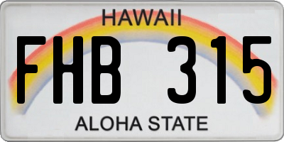HI license plate FHB315