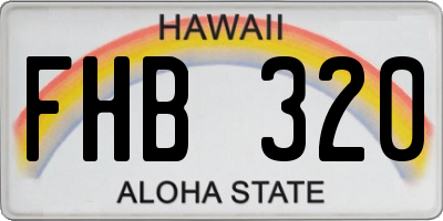 HI license plate FHB320