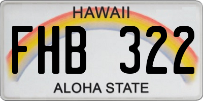HI license plate FHB322