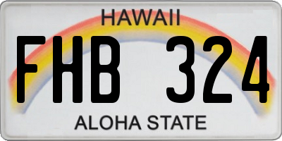 HI license plate FHB324