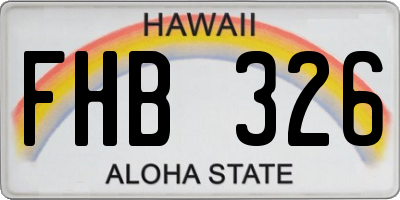 HI license plate FHB326