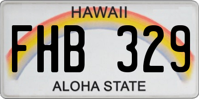 HI license plate FHB329
