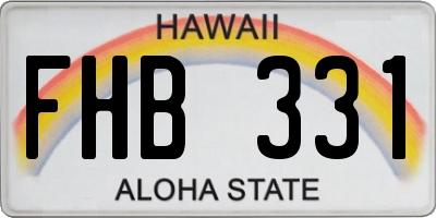 HI license plate FHB331