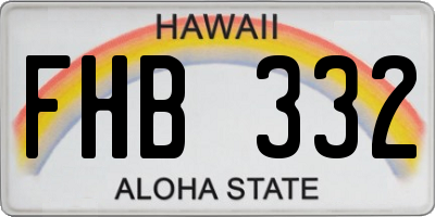 HI license plate FHB332