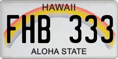 HI license plate FHB333