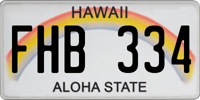HI license plate FHB334