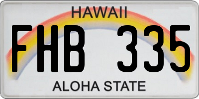HI license plate FHB335