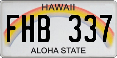 HI license plate FHB337