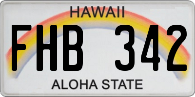 HI license plate FHB342