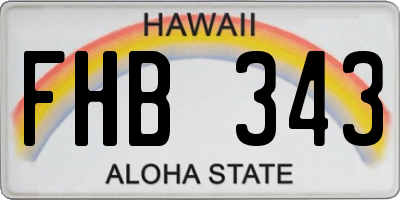 HI license plate FHB343