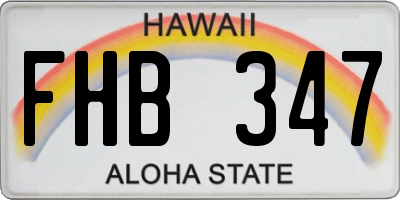 HI license plate FHB347