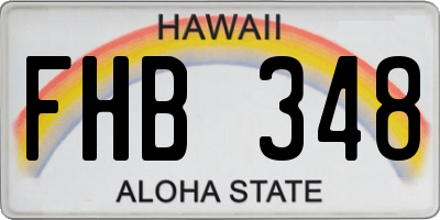 HI license plate FHB348