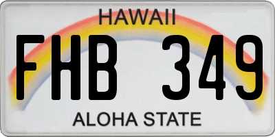 HI license plate FHB349