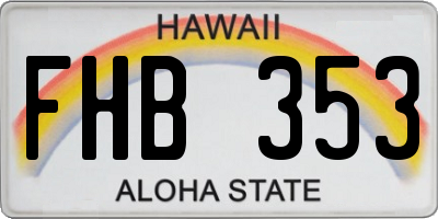 HI license plate FHB353