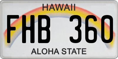 HI license plate FHB360