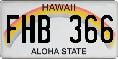 HI license plate FHB366