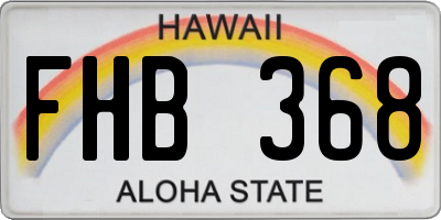 HI license plate FHB368