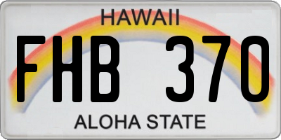 HI license plate FHB370