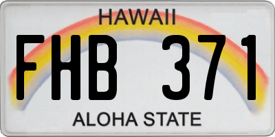 HI license plate FHB371