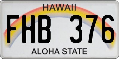 HI license plate FHB376