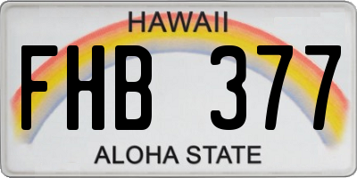 HI license plate FHB377