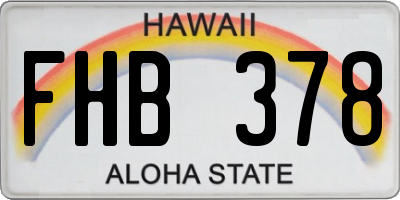 HI license plate FHB378