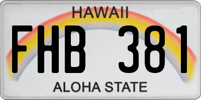 HI license plate FHB381