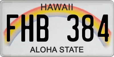 HI license plate FHB384