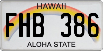 HI license plate FHB386