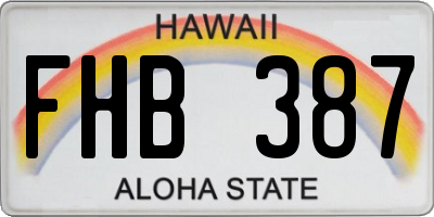 HI license plate FHB387