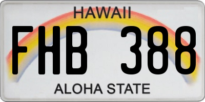 HI license plate FHB388