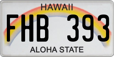 HI license plate FHB393