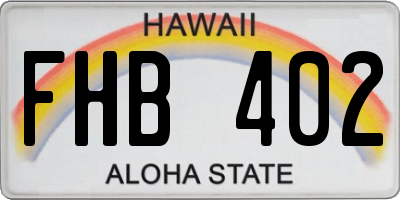 HI license plate FHB402