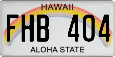 HI license plate FHB404