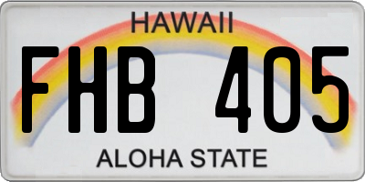 HI license plate FHB405