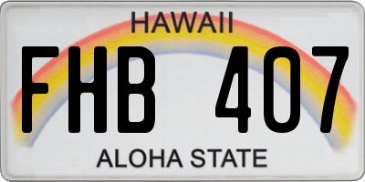 HI license plate FHB407