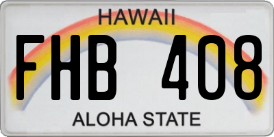 HI license plate FHB408