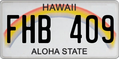 HI license plate FHB409