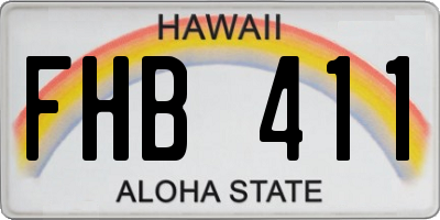 HI license plate FHB411