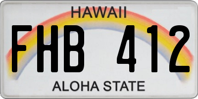 HI license plate FHB412