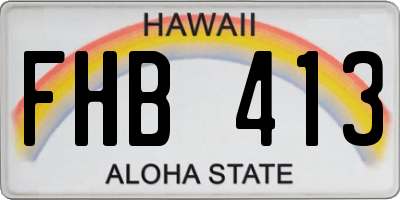 HI license plate FHB413